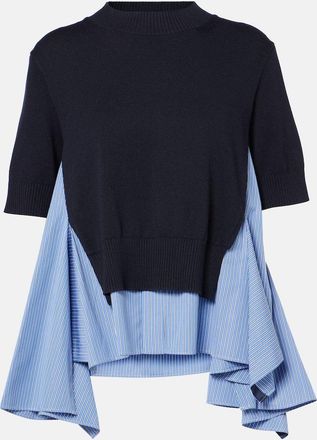sacai Pullover in misto cotone e popeline