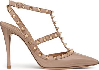 Valentino Garavani Pumps, female, Beige, Size: 5 1/2 US Rockstud Ankle Strap Pump