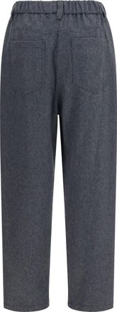 Brunello Cucinelli Womens Stretch Wool Pants Antracite Merino Ovis Aries Trousers