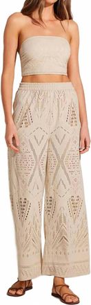 Vitamin A Farrah Wide Leg Pants In Natural Calico Crochet