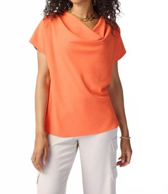 Joseph Ribkoff Cowl Neck Top In Mandarin