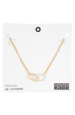 Nordstrom Rack Two-Tone Paper Clip Link Pendant Necklace in Gold- Silver at Nordstrom Rack