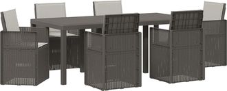 vidaXL Conjunto De Comedor De Jard&iacute;n 7 Uds. Gris Claro Pp Vidaxl