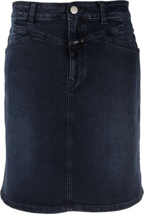 Closed Organic Denim Mini Skirt In Blue/black
