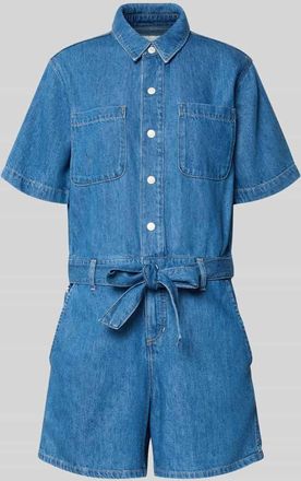 Marc O'Polo Denim Marc OPolo Denim Regular Fit Jumpsuit aus Baumwoll-Mix mit Leinen-Anteil in Jeansblau, Gr&ouml;&szlig;e S