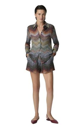 Missoni Mixed Viscose Lam&eacute; Shorts With Sequins in Green& Brown at Nordstrom, Size 46 It