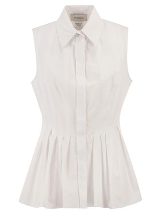 Sportmax Sportmax Spxcertosa Sleeveless Shirt In Heavy Cotton Canvas
