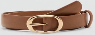 Mango Cintura fibbia ovale caramello - Donna - XL - MANGO