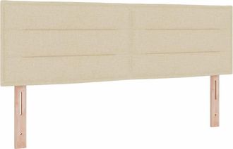 vidaXL Testiera Altezza Regolabile Con Testiera Crema 160 Cm Tessuto Vidaxl