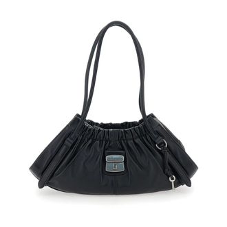 Marc Jacobs Tassen, Dames, Zwart, ONE Size, Leer, Schoudertas met Hangslot en Sleutelhanger