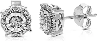 Vir Jewels 1/10 cttw Lab Grown Diamond Composite Earrings in Sterling Silver With Push Backs For Women