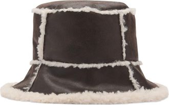 Mango Faux Shearling Bucket Hat in Chocolate at Nordstrom