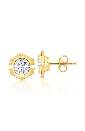 Crislu Solara Cubic Zirconia Stud Earrings in 18Kt Yellow Gold /Clear Stone at Nordstrom