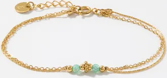Simons Womens Double-chain with faceted beads bracelet