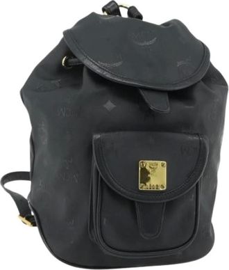 MCM Pre-owned Backpacks, female, Black, Size: ONE SIZE Pre-owned PVC Leather Backpack