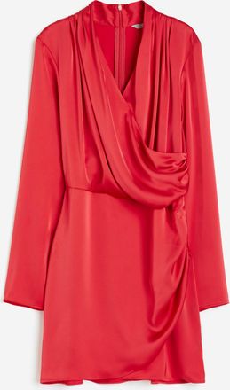 H&M Drapiertes Wickelkleid - Red