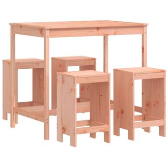 Berkfield Home 5 Piece Garden Bar Set Solid Wood Douglas in Brown