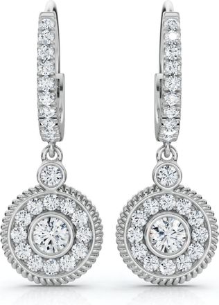 Pompeii3 3/4Ct Dangle Diamond Earrings 1 1/10 Tall Lab Grown 14k Gold EF/VS