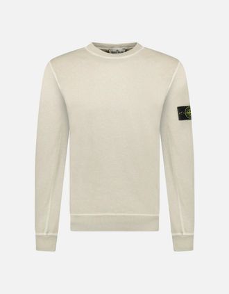 Stone Island Mens Stone Island Old Effect Crewneck Sweatshirt Beige - Cream - Size: 36
