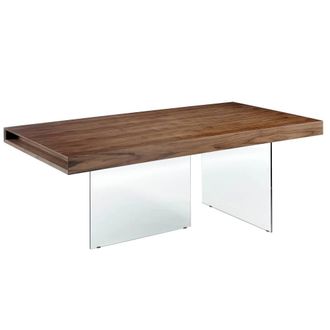 Angel Cerd&aacute; Walnut Veneer Dining Table with Tempered