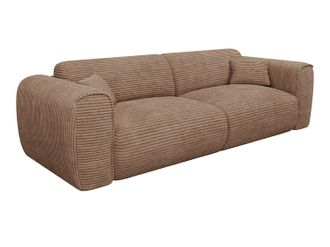 Vente-Unique Sof&aacute; cama de 4 plazas expr&eacute;s de pana topo - Colch&oacute;n 16 cm viscoel&aacute;stico POGNIA