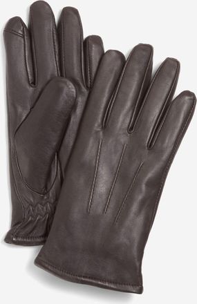 Cole Haan Mens Leather Touch Screen Gloves - Brown Size Medium