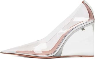 Amina Muaddi Pumps con zeppa 95mm Pre-owned - Bianco