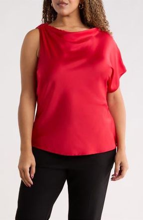 Renee C Asymmetric Satin Top in Red at Nordstrom Rack, Size 1 X