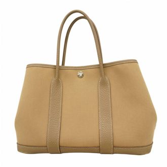 Herm&egrave;s Etoupe Gray Toile Officier Tote Bag (Pre-Owned)