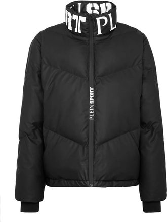 Plein Sport Nylon Down Jacket Tiger - Heren - Ski Jassen - Zwart - 2XL - Nylon - Fitness