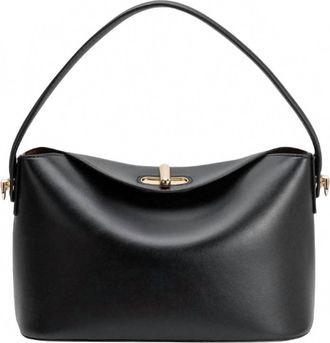 Melie Bianco Womens Lana Recycled Vegan Leather Crossbody Bag In Black