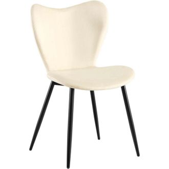 Clp Silla De Comedor Maika Crema Terciopelo