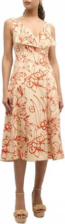 Alexis Vermeer Dress In Orange Brush