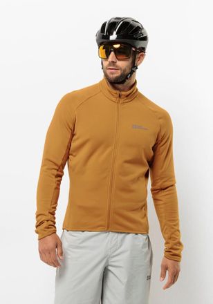 Jack Wolfskin Fleecejacke JACK WOLFSKIN GRAVEX THERMO FZ M, Herren, Gr. L (52), braun (salted, caramel), OBERSTOFF: 93% POLYESTER, 7% ELASTHAN; Futter: 100% POLYEST