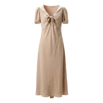 N&deg;21 Midi Dresses, female, Pink, Size: XS V-neck Maxi Dress with Soft Bow