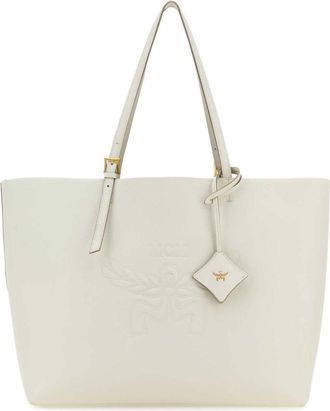 MCM White leather large Himmel shopping bag