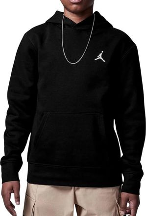 Nike Jordan Kids Sweatshirts, male, Black, 8 Y, Felpa con Cappuccio 100% Cotone Nero Logo JDB MJ Brooklyn FLC PO