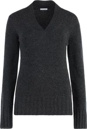 Malo Luxe Cashmere Sweater met Ribgebreide Randen - Dames - Cashmere truien - Grijs - XS - Kasjmier - Truien & Vesten