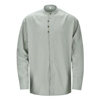 Generic Linen Shirts Men - Mens Grandad Shirt Casual Long Sleeve Shirt Summer Hippie Shirts Loose Tops for Men Grandad Collar Lightweight Beach Work Shirt Arm