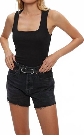 Michael Stars Maribel Square Neck Tank Top In Black