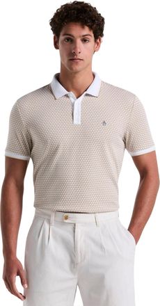 Original Penguin Heren Mini Jacquard Poloshirt (Crème)