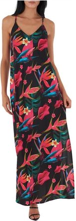 Yes-Zee Lange jurk met bloemenprint - Dames - Maxi kleedjes - Veelkleurig - L - Polyester - Kleedjes