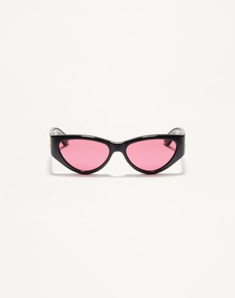 Valentino Occhiale Cat-Eye In Acetato Donna NERO/ROSSO 54