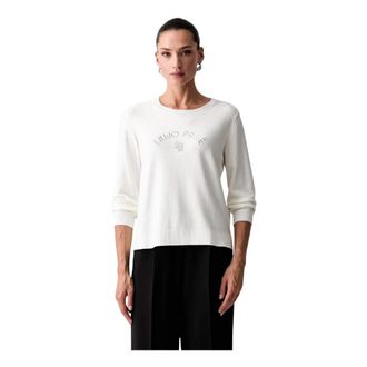 Liu Jo Trui met ronde hals - Dames - Ronde hals truien - Beige - L - Polyester - Truien & Vesten