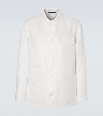 Brioni Chaqueta de lino y algod&oacute;n