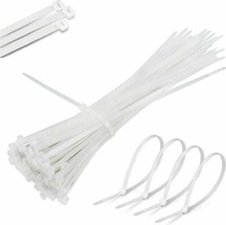 Trade Shop Trade Shop - Set 100 Fascette Plastica Per Cablaggio 7,6x370mm Stringi Cavo Bianche Etq76370b