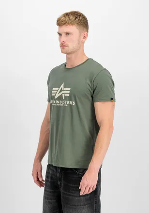Alpha Industries T-Shirt ALPHA INDUSTRIES Basic T-Shirt BL, Herren, Gr. XXL, gr&uuml;n (vintage gr&uuml;n), Obermaterial: 100% Baumwolle, Shirts T-Shirt