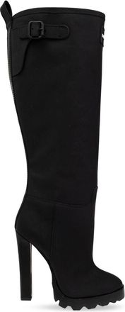 Dsquared2 90mm logo-print boots - women - Calf Leather/Fabric/Rubber/Rubber - 37 - Black