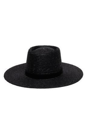 Wyeth Nyc Straw Boater Hat in Black at Nordstrom Rack