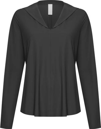JapanTKY Hoki Kapuzenshirt Technojersey Stretch - Dames - Blouses - Zwart - L - Overhemden